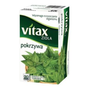 Herbata ziołowa VITAX pokrzywa, 20 kwadratowych torebek bez zawieszki