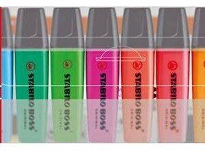 Zakreślacze STABILO GREEN BOSS, zestaw 8 fluorescencyjnych kolorów w opakowaniu