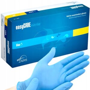 Rękawice nitrylowe ZARYS EASYCARE NITRILE, niebieskie, rozmiar M, 100 sztuk