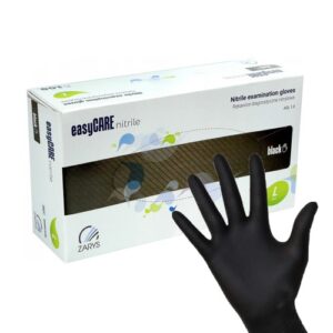 Rękawice nitrylowe ZARYS EASYCARE NITRILE BLACK, czarne, rozmiar L, 100 sztuk