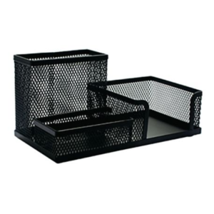 Przybornik na biurko z miejscem na karteczki, czarny