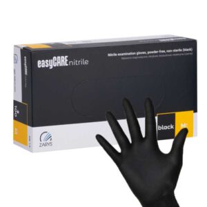 Rękawice nitrylowe ZARYS EASYCARE NITRILE BLACK, czarne, rozmiar M, 100 sztuk