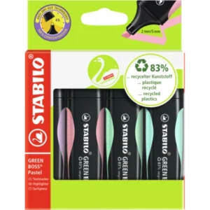 Zakreślacz STABILO GREEN BOSS, zestaw 4 pastelowych kolorów