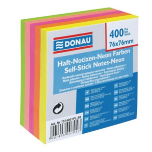 Karteczki samoprzylepne DONAU 76x76mm, mix kolorów