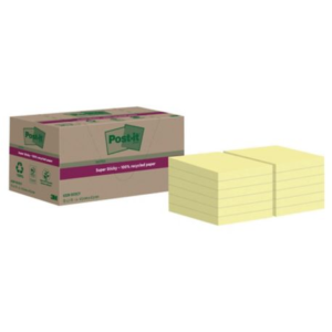 Karteczki Post-it Recycled, Nature, 47,6x47,6mm, żółte, 12 bloczków po 70 szt