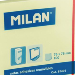 Karteczki samoprzylepne MILAN, 76 x 76 mm, żółte, 100 karteczek