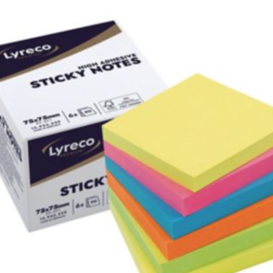 Karteczki samoprzylepne LYRECO Premium, 75x75 mm, 6 bloczków, letnie