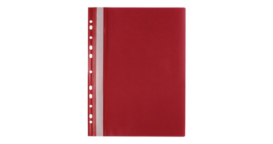 Skoroszyt wpinany miękki PP Biurfol w kolorze czerwonym