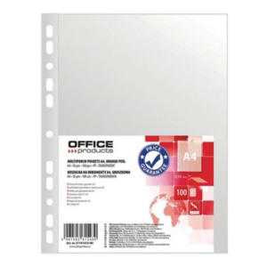 Koszulki na dokumenty OFFICE PRODUCTS, PP, A4, groszkowe, 50mikr., 100szt