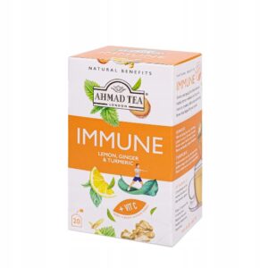 Herbata funkcjonalna AHMAD Immune, cytryna, imbir i kurkuma, 20 torebek