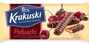 Ciastka paluszki KRAKUSKI, wiśnia w czekoladzie, 144 g
