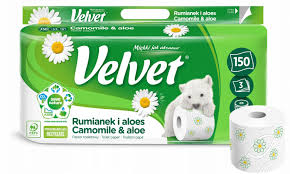Papier toaletowy VELVET rumiankowy z aloesem, 8 rolek