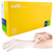Rękawice lateksowe ZARYS EASYCARE LATEX PF, bezpudrowe, rozm. M, 100 szt