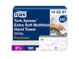 Ręczniki papierowe TORK 100297 Xpress H2, składka M, białe, 21 x 100 listków
