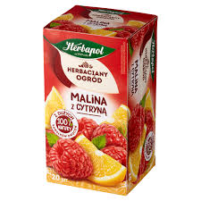 Herbata owocowa HERBAPOL Malina z cytryną, 20 torebek