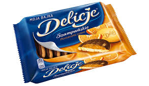 Ciastka DELICJE Szampańskie pomarańczowe, podwójne opakowanie, 294 g