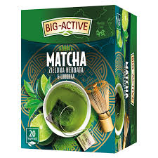Herbata zielona BIG-ACTIVE, matcha z limonką, 20 kopert