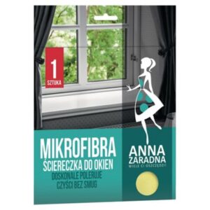 Ściereczka do szyb ANNA ZARADNA z mikrofibry, żółta