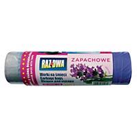 Worki na śmieci LDPE z taśmą ściągającą 35 l, lawendowe, 15 sztuk