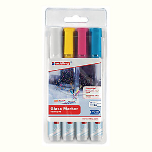 Marker do powierzchni szklanych EDDING 95, zestaw jasne kolory
