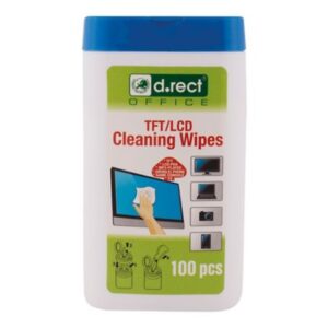 Ściereczki do czyszczenia monitorów LCD D.RECT, 100 sztuk